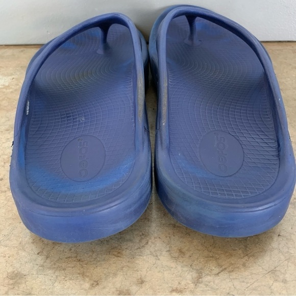 Oofos Blue Flip Flops Size M 10/W 12 - Picture 5 of 9